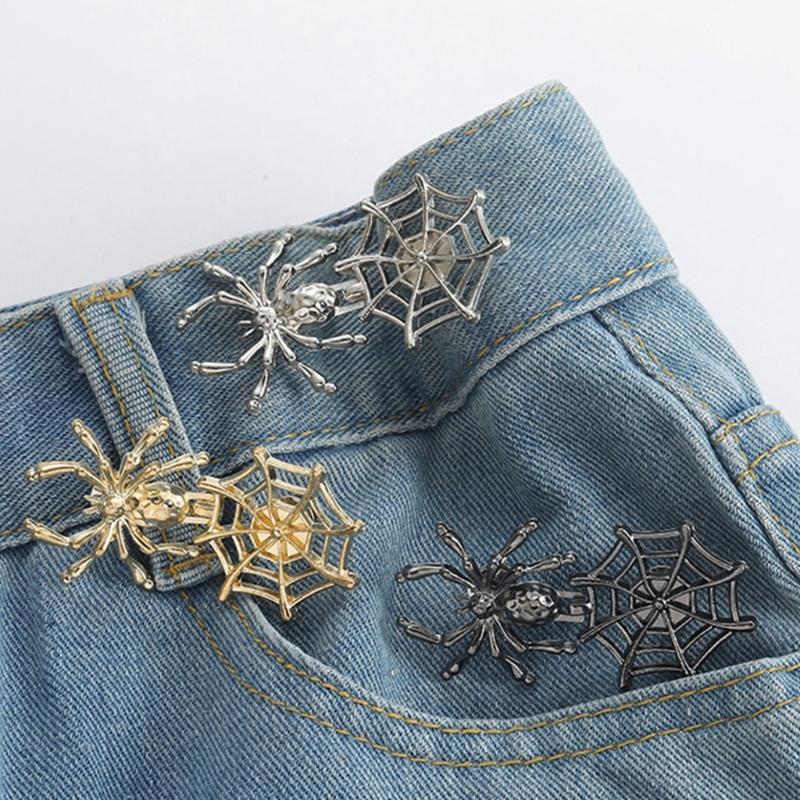 Spiderweb Shape Metal Fastening Button Detachable Pant Buttons Pin Crafts Waist Tightener Clothing Buckle Sewing Tool