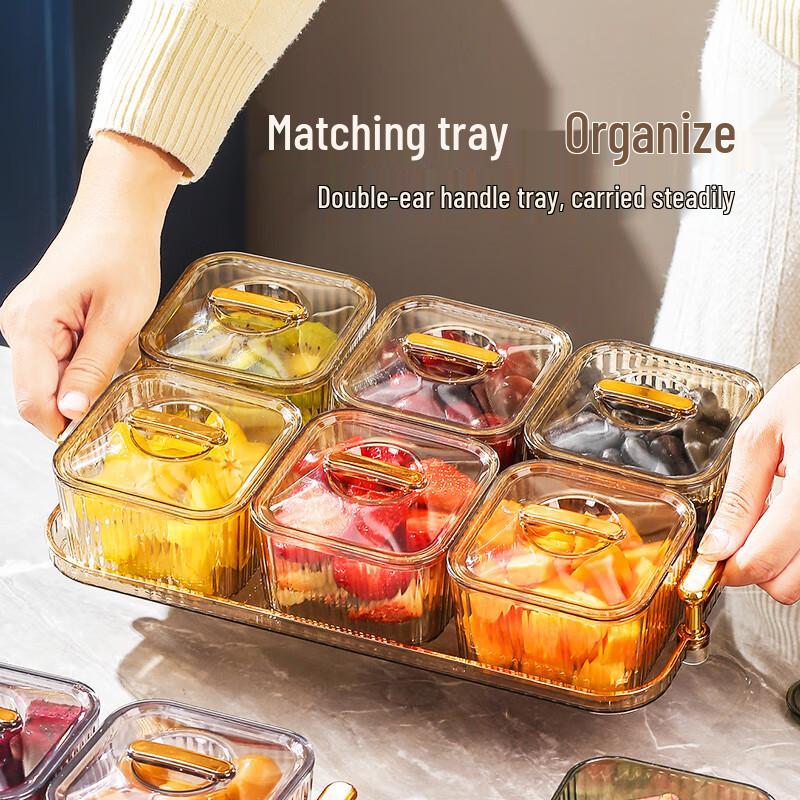 CAIZHI Divided Fruit & Snack Serving Platter with Lid