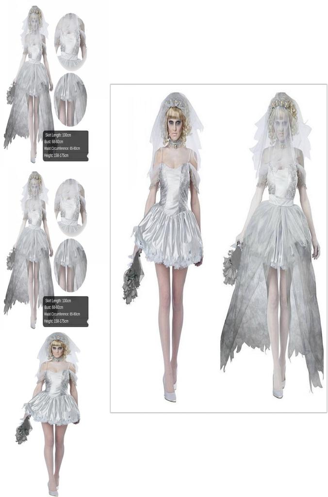 Halloween Ghost Bride Dress Costume For Women Role Play Party Cosplay