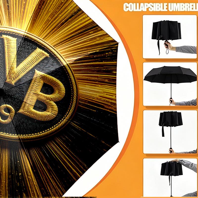 Borussia Dortmund Druckschirm Automatisches Öffnen/Schließen - Tragbares faltbares Design - Tägliche Nutzung für Reisen/Outdoor - Geschenk zum Geburtstag