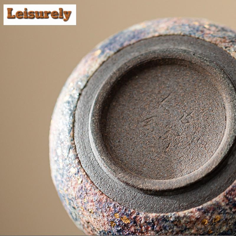 140ML Handmade Rock Mine Xishi Teapot Aesthetic Gold Pointing Pot Tea Making Kettle Chinese Tea Set Accessories Collection Gifts