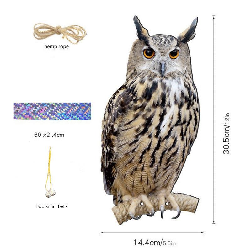 

Rural Style Acrylic Bird Repellent Ornament With Realistic Eagle Craft For Garden White Owl