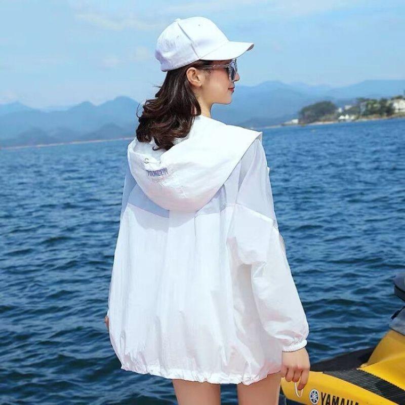 Summer Western-style Patchwork Color Contrast Fashion Trend Loose Casual Thin Long Sleeved Sun Protection Jacket