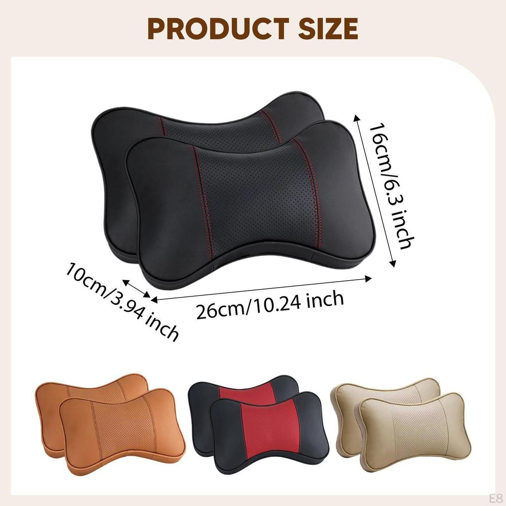 2 Pieces Car Neck Pillow Headrest Automotive Accessories Easy to Install Soft