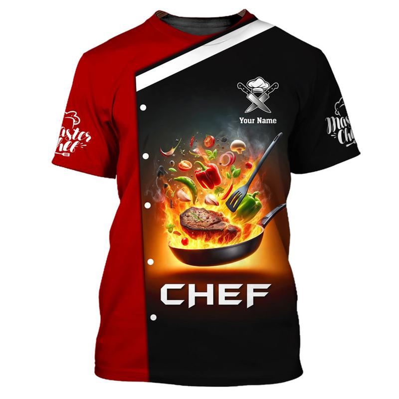 Cook Work T-shirt Personality 3d Printed Customized Name O-neck T Shirts Chef Harajuku Fashion Breathable Tee Top 2026New