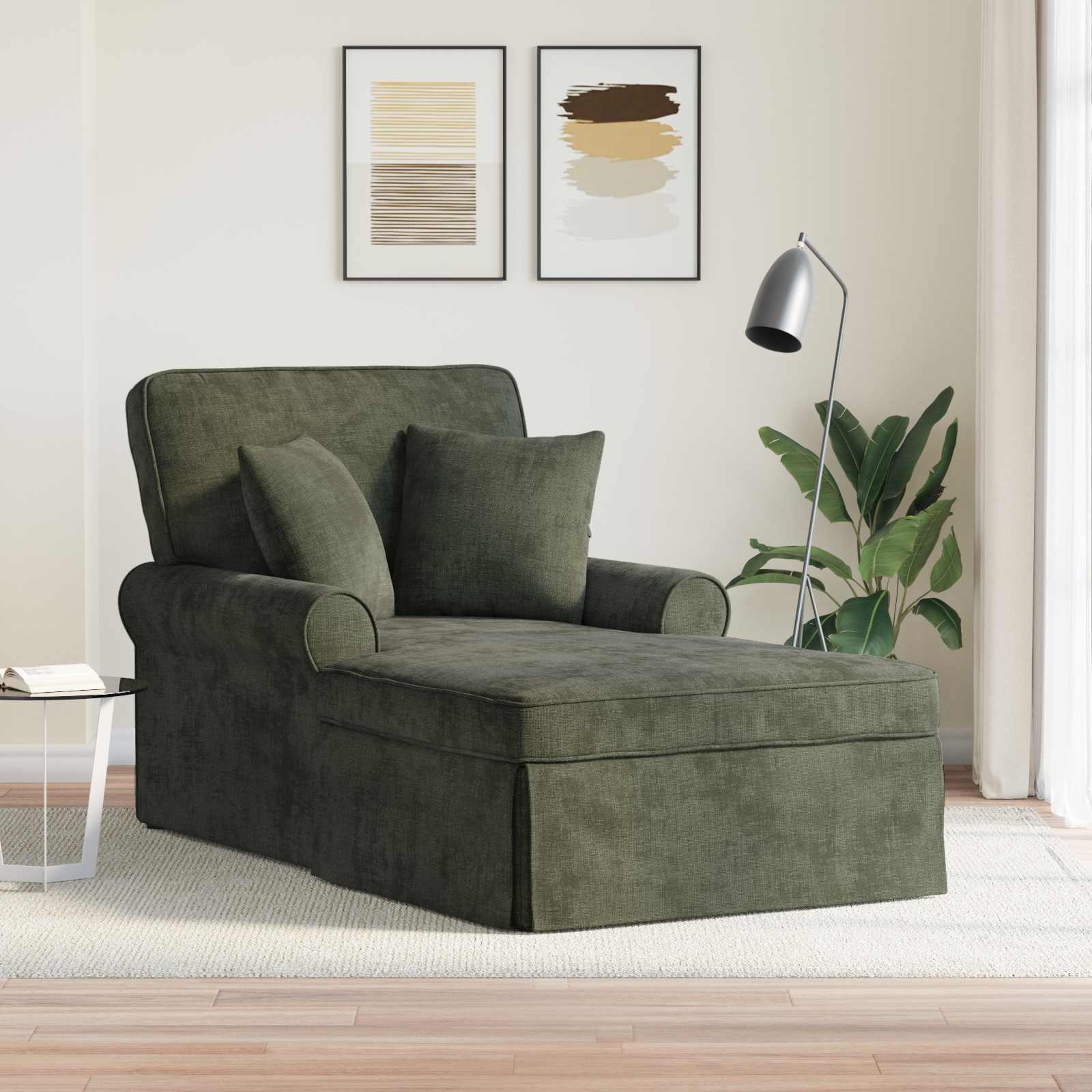 Grüne Chaiselongue mit Schaukelfunktion und Kissen 157 x 91 x 91 cm ARES