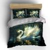 Luminous Swan Three-Piece Set Suitable For Kid'S And Adults' Bedroom Decor, Exquisite Three-Piece Bedding Set Gift