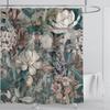 Aquatic Plants Floral Shower Curtain Waterproof Shower Curtain Polyester Fabric 3D Printed Curtain Bathroom Decoration With Hook