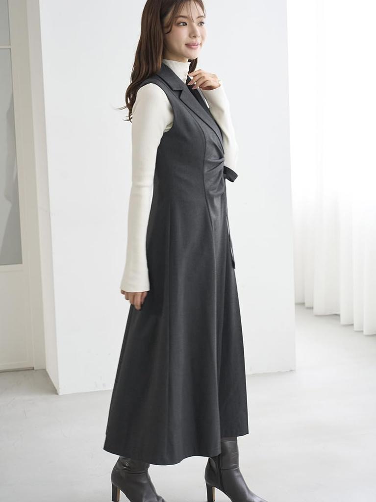 Sus Side Pleated Tailored Dress SWFO255076CGRY1