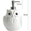 Bicuzat Ceramic White Owl Shaped Soap Dispenser with Plastic Pump, Body Lotion Soap Bottle, Hand Soap Dispenser for Bathroom Kitchen Countertop
