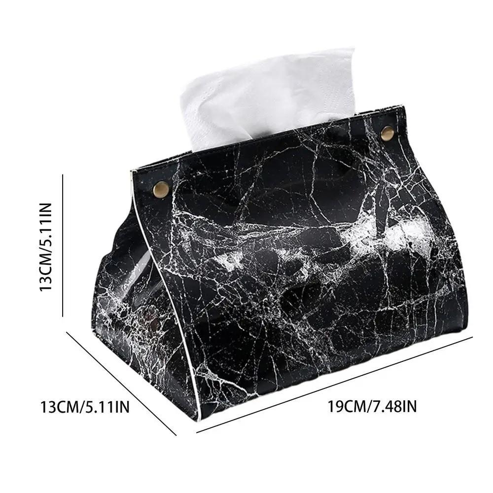 Marble Pattern Napkin Container Decorative Car Tissue Box Nordic Paper Tissue Case Bathroom