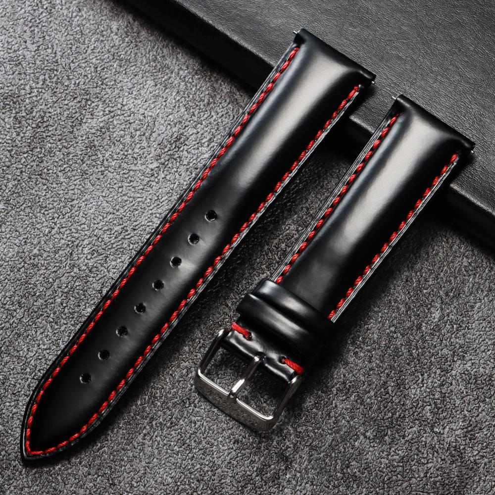20mm 22mm Universal Oiled Leather Watch Band Quick Release Bracelets Brown Black Genuine Leather Strap for Samsung Watch 7/6/5/4