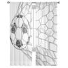 Soccer Football Net Sketch Tulle Sheer Curtains for Living Room Decoration Window Curtain for Bedroom Voile Organza Drapes