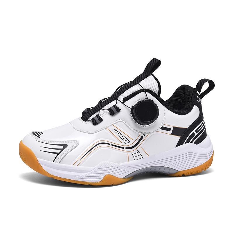 Wasserdichte Lederschuhe für Kinder zum Badmintonspielen mit Drehverschluss und rutschfester weicher Sohle für Jungen und Mädchen, Frühling/Herbst 2025