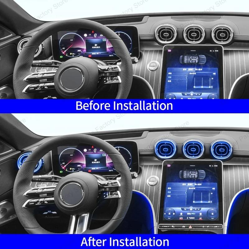 Hot Interior Mouldings 64 Colors Air Vent Ambient Light for Mercedes-Benz C-Class W206 2022 X254 Car RGB Turbine Air Conditionin