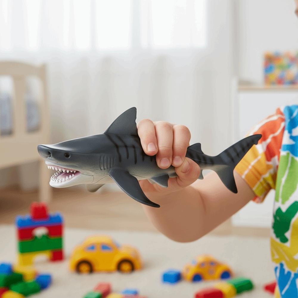 Plastic Ocean Animals Ornaments Realistic Simulated Shark Decorations  Children Toys