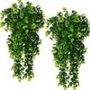 1/2PCS Artificial Hanging Plants Faux Eucalyptus Leaf Greenery Vine Outdoor UV Resistant Plastic Plants for Home Wedding Decor