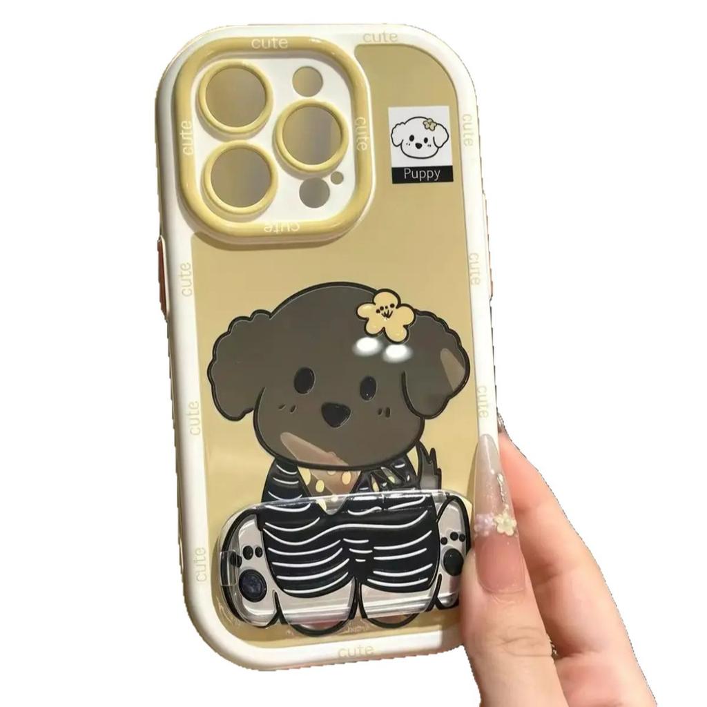 Hollow rabbit puppy suitable for Apple 17 mobile phone case iPhone16Pro/Xiaomi/oppo anti-drop all-inclusive case