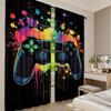 2Pcs Gamer Game Controller Blackout Curtains Bedroom Decor Playroom Living Room For Bedroom Living Room And Office Decor