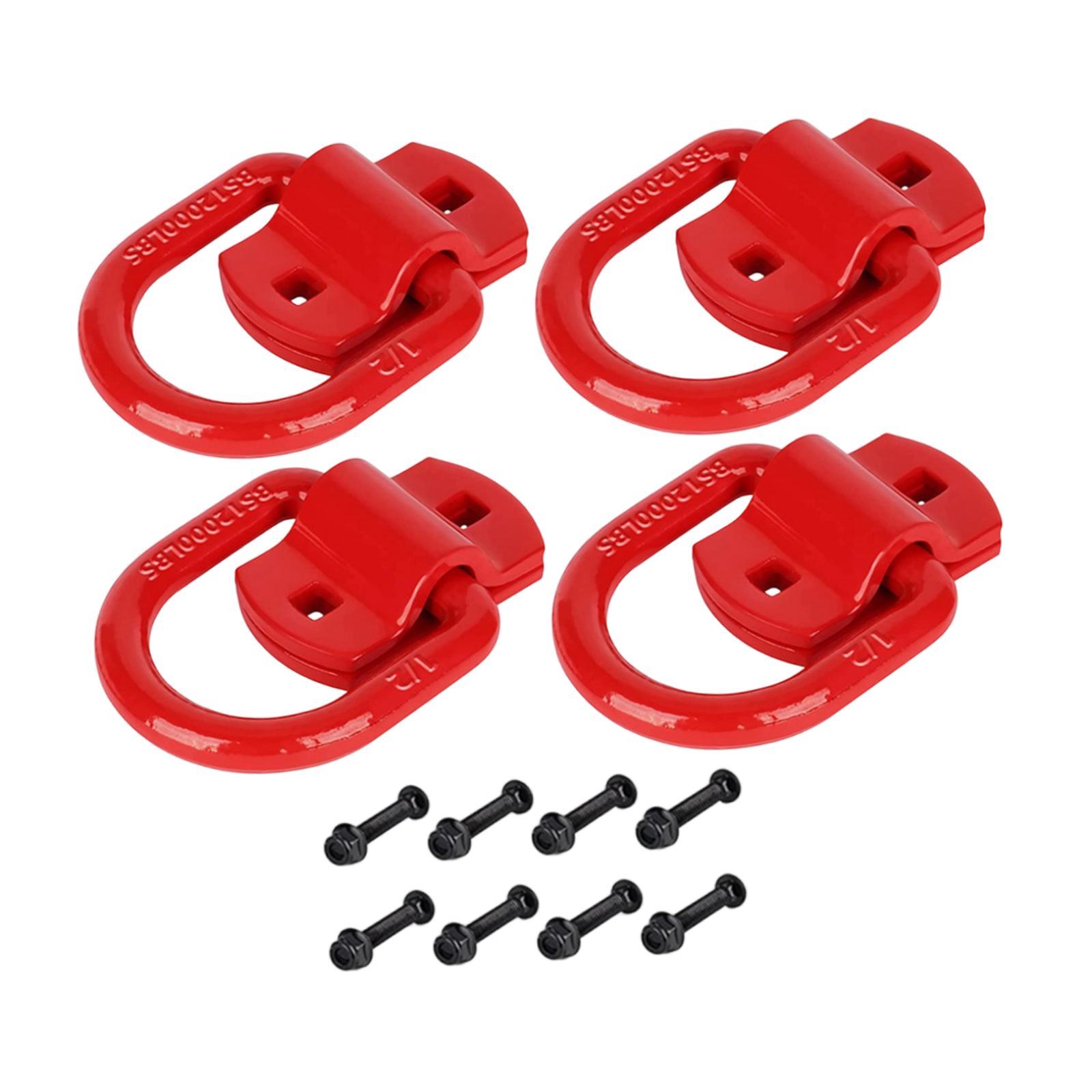 

12000lbs Break Strength Bolt on Forged D Ring Carbon Steel Tie Down Anchors Versatile Cargo Solution for Trucks червоний
