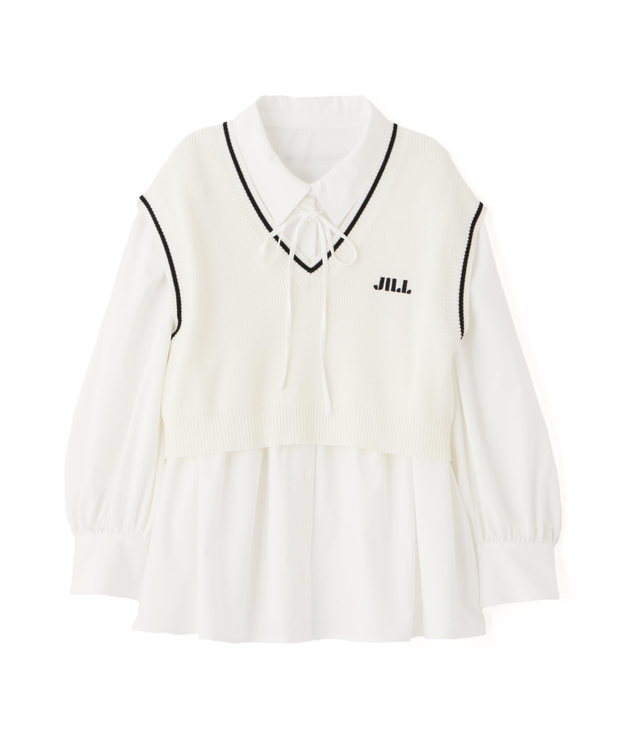 

Jill by Jill Stuart Women s Tunic-Length Blouse with Vest, White