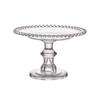 Transparent Glass Beaded High-Foot Serving Plate