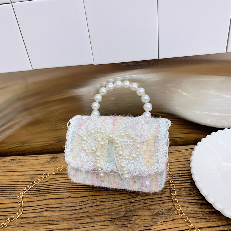 2025 Kinder Prinzessin Perle Schleife Umhängetasche