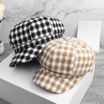 Women Beret Newsboy Hat Vintage Cap Painter Hat Octagonal Hat