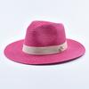 New Panama Soft Shaped Straw Hat for Women Men Summer Beach Sun Hats UV Protection Fedora Hat