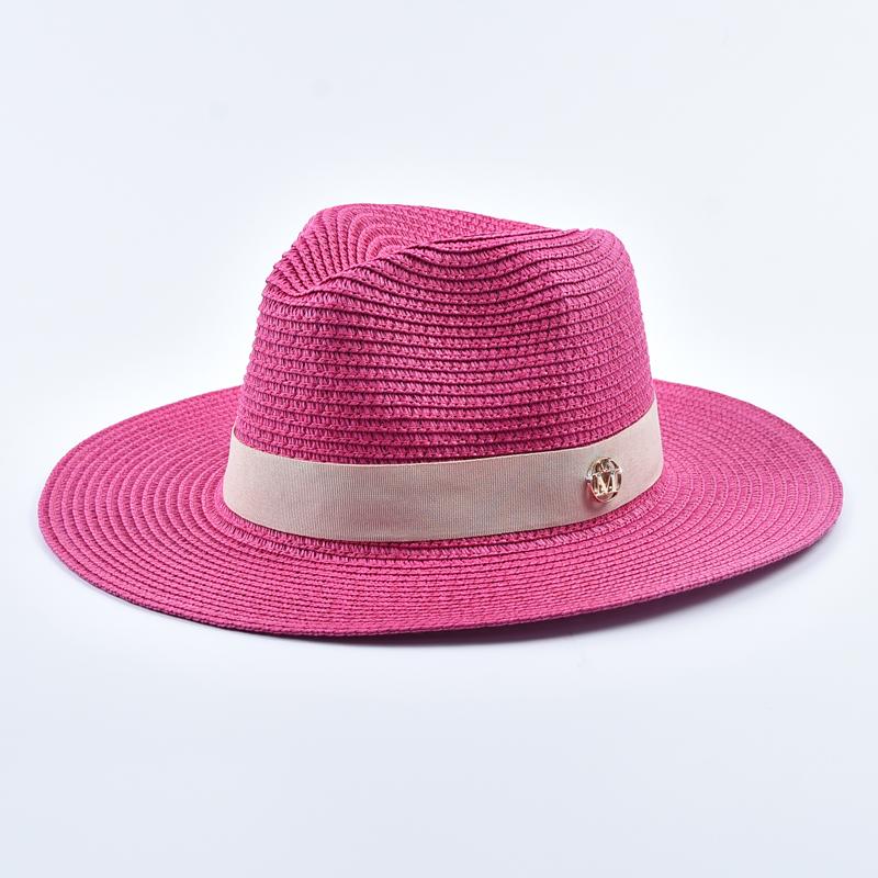 New Panama Soft Shaped Straw Hat for Women Men Summer Beach Sun Hats UV Protection Fedora Hat