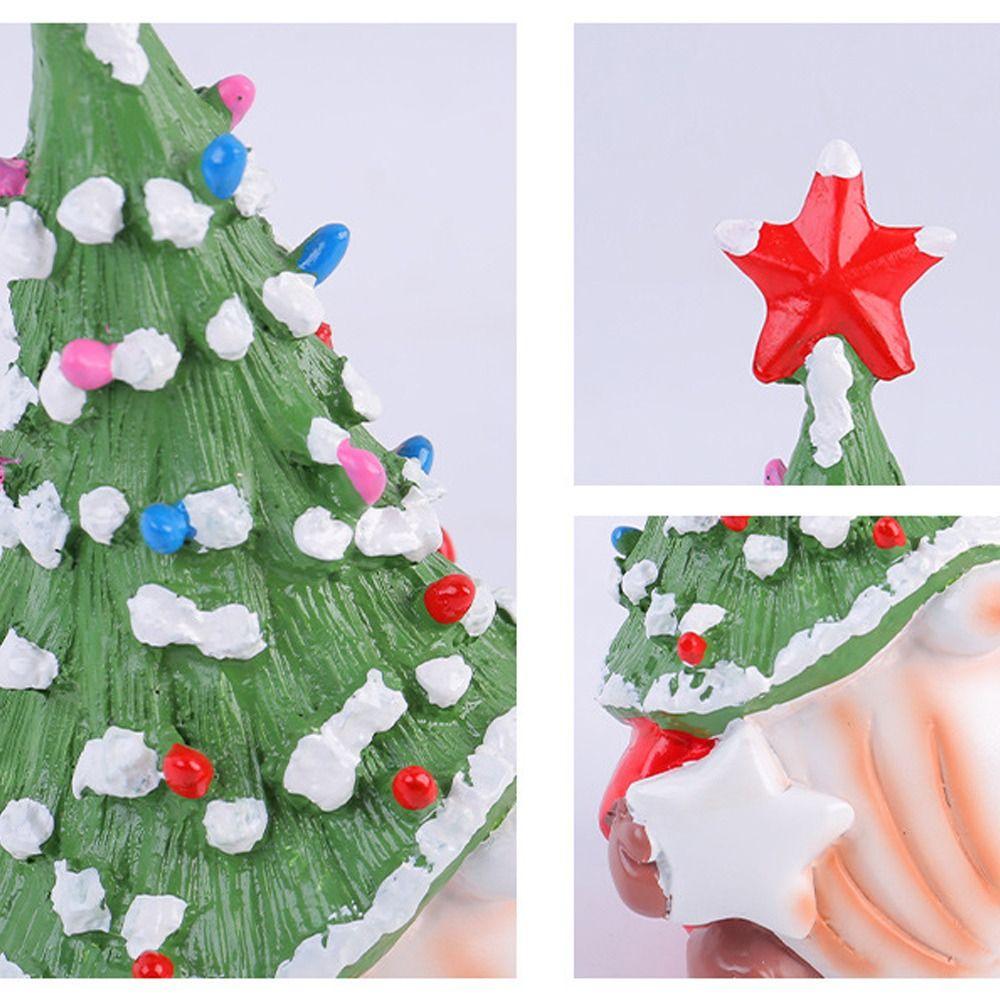 Cute Christmas Faceless Gnome Figurine Handmade Festival Mini Christmas Tree Hat Figurines Resin Crafts