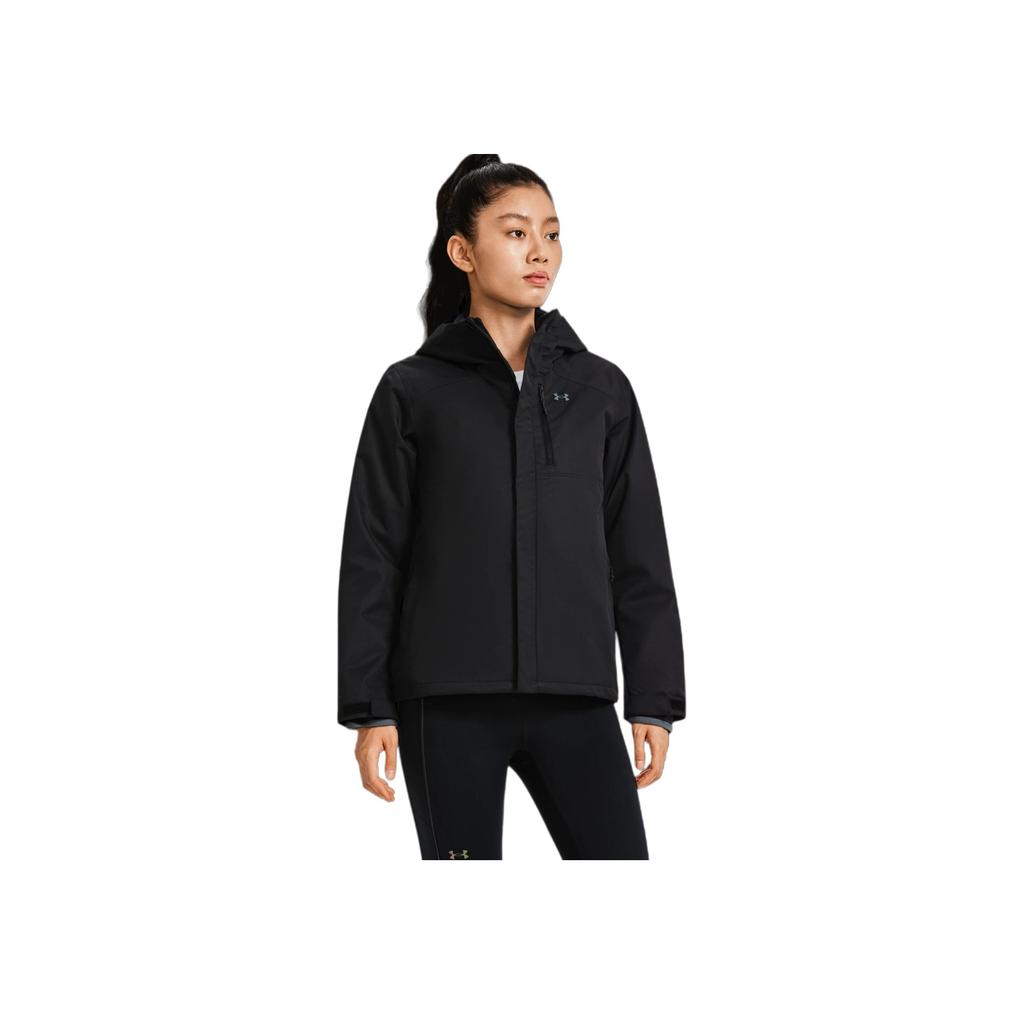 Under Armour Logo Print Zip-Up Hoodie Women Jackets Black 1371593-001