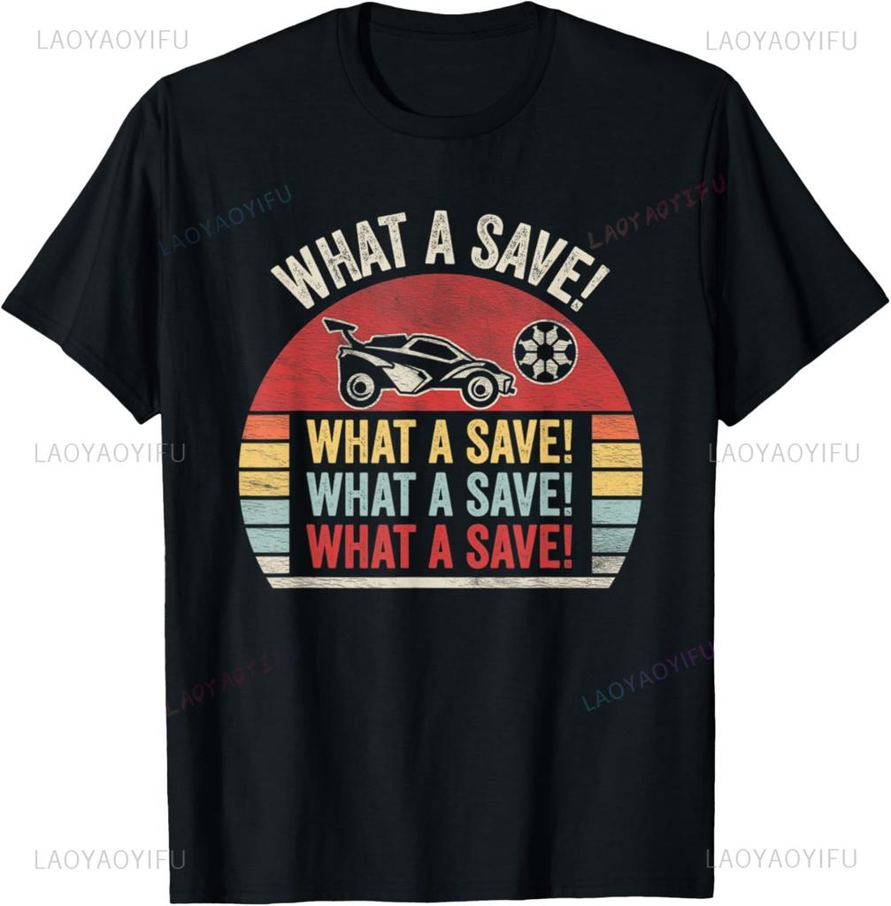 What A Save Vintage Retro Rocket Soccer Car League TShirt Custom Printed Shirts Funny T Shirts