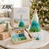 Unique Handmade Holiday Present DIY Sea Glass Christmas Tree Art Kit, 3D Coastal Xmas Craft Kit Frosted Supplies with Pieces, Beach-Themed Tabletop