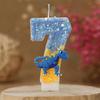 Birthday Number Candles 0-9 Blue Dinosaur Cake Number Candle Decorative Kids Party Candle for Anniversary Party Wedding