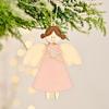 Beautifully Crafted Wooden Angel Girl Christmas Decorations In Colors Assorted