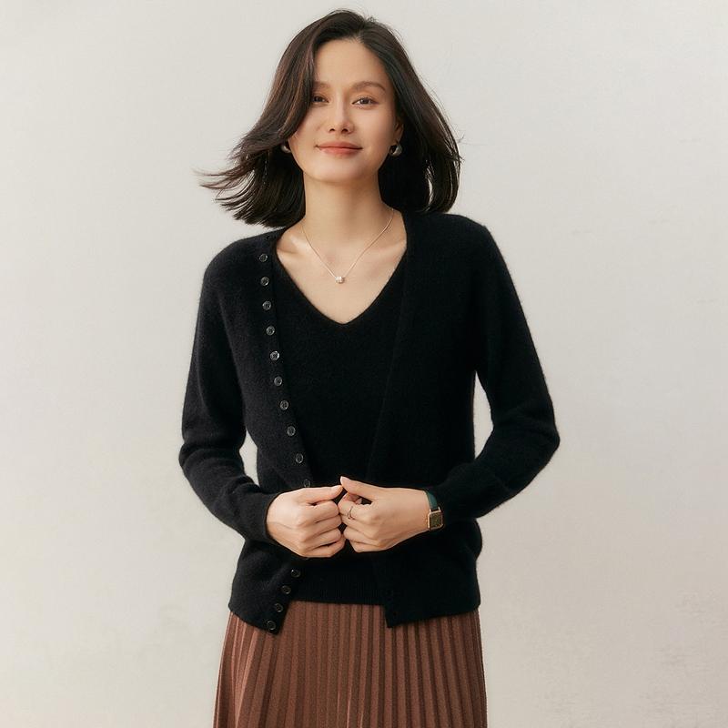 

Женский свитер Qinghe 100% чистый кашемир - Ультрамягкий роскошный зимний пуловер XL