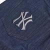 MLB New York Yankees Einfarbige Buchstabenlogo Gerade Beine Volle Länge Vintage Lässige Jeans Damen Jeans Blau 3FDPM0324-50NYD
