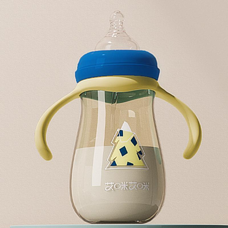 330ml Baby Nipple Bottle Baby Straw Bottle Newborn Bottle PP Feeding Bottle Kids Boys Girls Anti-choking Bottles Silicone Nipple