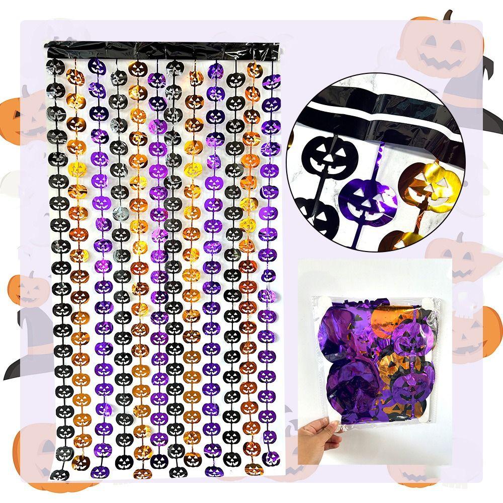 Scary Halloween Rain Curtain Plastic Spooky Party Curtain Wall Decor Realistic Bat Party Background Halloween Festive Party