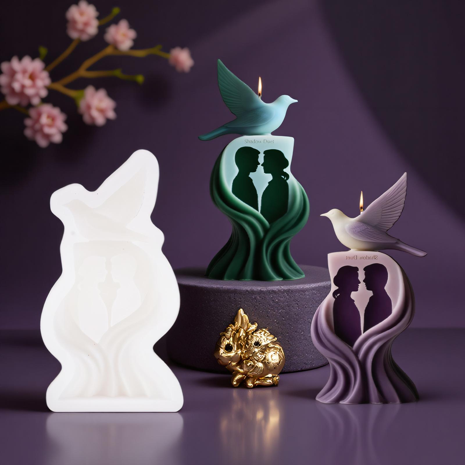 Peace Dove Candle Mold Temperature Resistant Silicone Plaster Mold Diy Candle Mold Food-Grade For Resin Ornaments Handmade