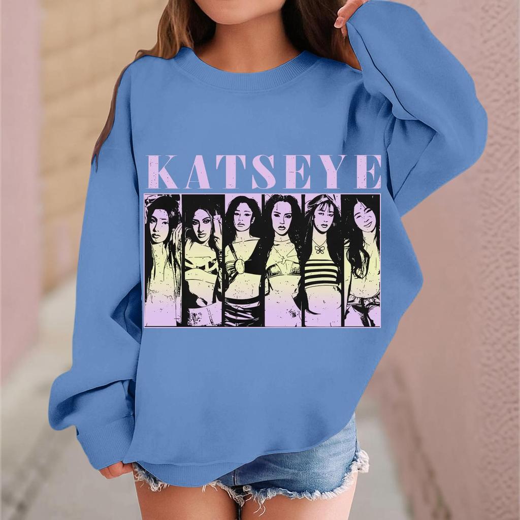 Kids Long Sleeve Printed Neck Sweatshirt Casual Pullover Top