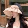 Folded big-brimmed empty top hat, high-end face-showing small shell hat, summer outdoor foldable sunscreen sun hat children
