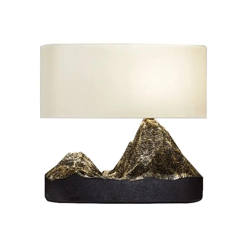Resin Fabric Decorative Art Bedside Lamp Bedroom Warm Post-modern Study E27 Indoor Lamp