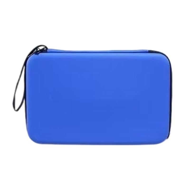 Hard Table Tennis Rackets Bag Square Pingpong Paddle Storage Bag Enduring Waterproofs Zippers Handbag Holds 2 Rackets синий