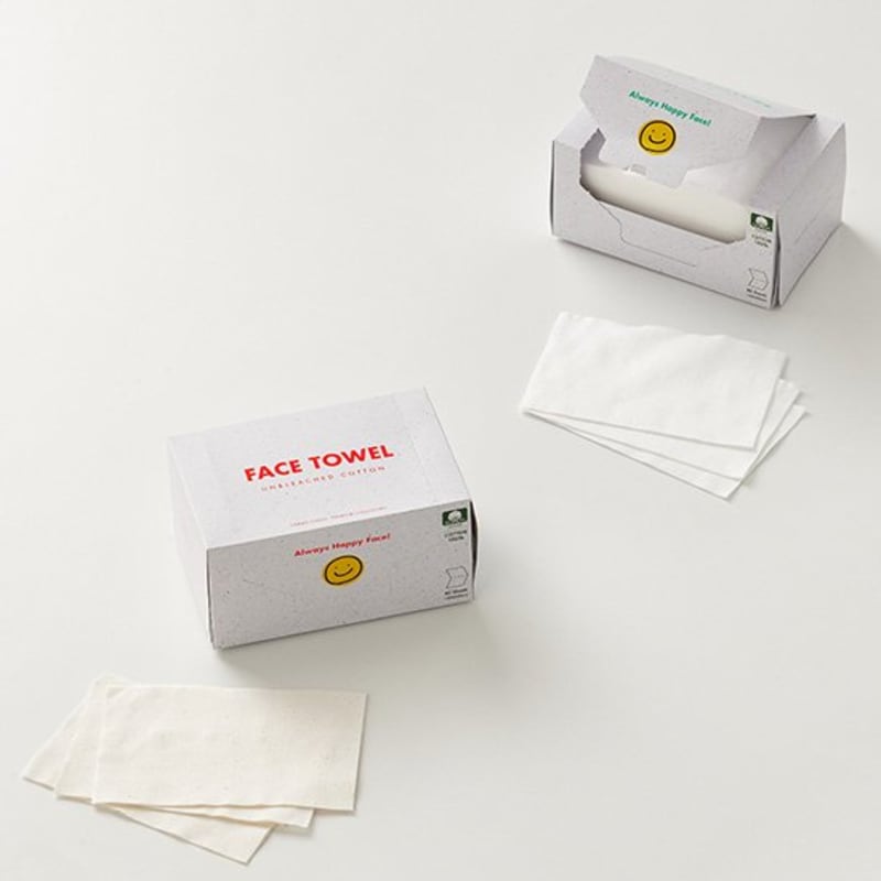 

[Городские листья] 80-листное 100% хлопковое полотенце для лица (2 типа) 80 sheets white