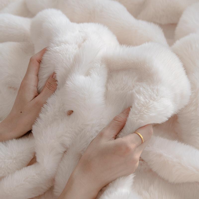 Sofa Towel Winter Thickened Rabbit Plush Integrated Sofa Cover Full Cover Towel Skid Resistance Blanket Anti-Cat's Paw