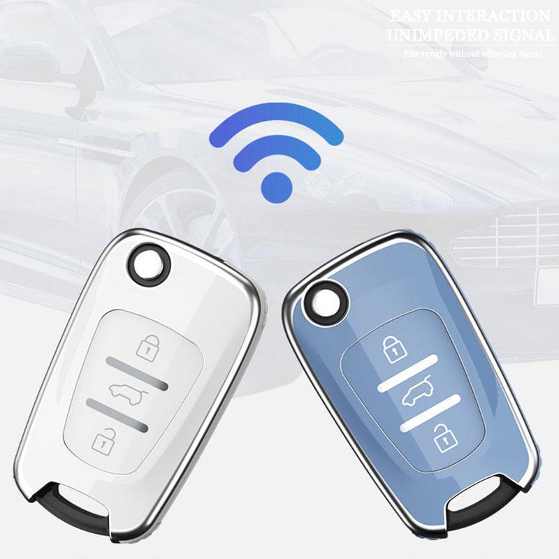 Soft Tpu Car Flip Key Case Cover For Hyundai I20 I30 Ix20 Ix35 Elantra Accent Car Key Protection Shell Auto Interior Accessories