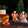Resins Colorful Flower Dragon Miniature Figurine Ornament for Garden and Landscapes Office Home Desktop Cake Decoration