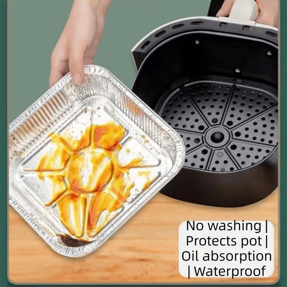 30Pcs Square Aluminum Foil Baking Trays 6/7/8/9inch Aluminum Foil Bowl Air Fryer Pans  Meal Prep